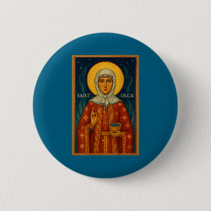 Badge Rond 5 Cm Icône orthodoxe de sainte Olga d'Alaska 