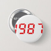 Badge Rond 5 Cm icône rouge 1987 (Devant & derrière)