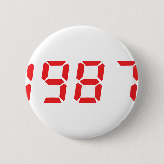 Badge Rond 5 Cm icône rouge 1987