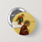 Badge Rond 5 Cm Icône russe de Vierge Marie (Devant & derrière)