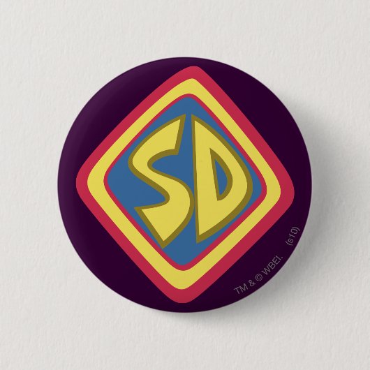 Badge Rond 5 Cm Icône "SD" Scooby-Doo (Devant)