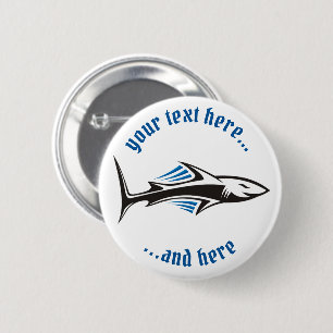 Badge Rond 5 Cm Icône tribale de requin 1