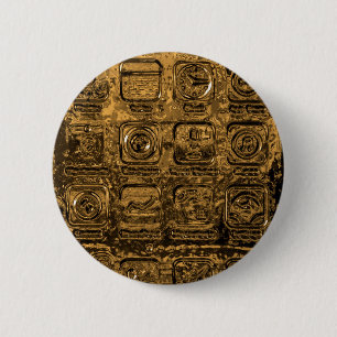 Badge Rond 5 Cm Icônes de téléphone portable Gold