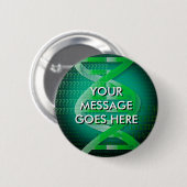 Badge Rond 5 Cm ID d'ADN personnalisé vert (Devant & derrière)