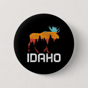 Badge Rond 5 Cm Idaho Vintage Retro Pride Souvenir Élan Nature Hi