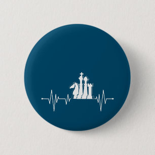 Badge Rond 5 Cm Idée cadeau du joueur d'échecs pièces d'échecs bat