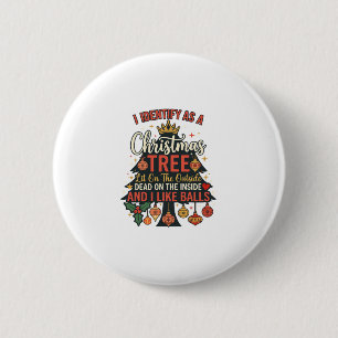 Badge Rond 5 Cm Identifier comme boules de couronne d'arbre de Noë