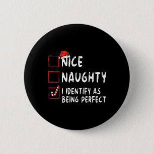 Badge Rond 5 Cm Identifier comme une liste de Noël parfaite et amu