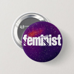 Badge Rond 5 Cm Identité de galaxie personnalisable féministe