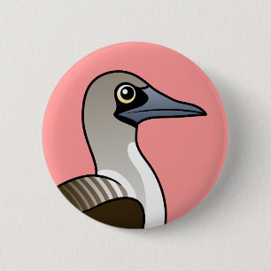 Badge Rond 5 Cm Idiot Bleu-aux pieds de Birdorable