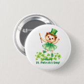 Badge Rond 5 Cm Igel Igelin Gráinneog Happy St. Patrick (Devant & derrière)