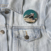 Badge Rond 5 Cm Iguana à St Thomas (En situation)