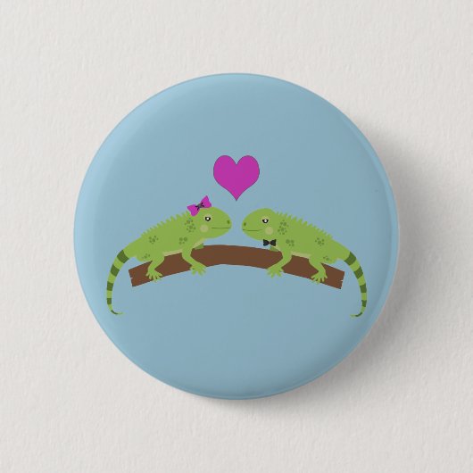 Badge Rond 5 Cm Iguana Love (Devant)