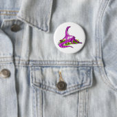 Badge Rond 5 Cm Iguanodon Montre Sa Beauté Naturelle. (En situation)