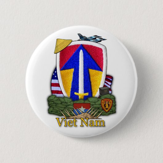 Badge Rond 5 Cm II Field Force Vietnam war vets Button. (Devant)