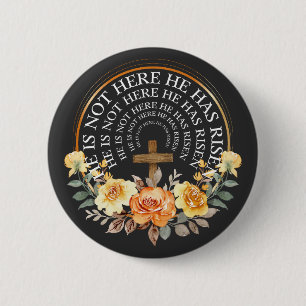 Badge Rond 5 Cm Il A Augmenté Flower Circle Frame Femmes Pâques T-