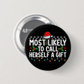 Badge Rond 5 Cm Il Est Probable Que Vous Vous Appeliez Un Noël Cad (Devant & derrière)