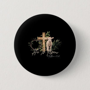 Badge Rond 5 Cm Il Est Ressuscité Agneau Mouton Croix Jésus Christ
