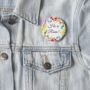 Badge Rond 5 Cm Il est ressuscité ! bouton