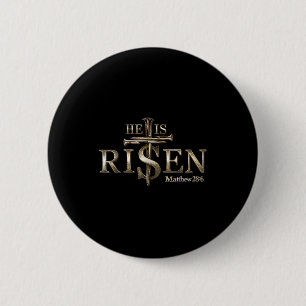 Badge Rond 5 Cm Il Est Ressuscité Croix Chrétienne Jésus Verset Bi