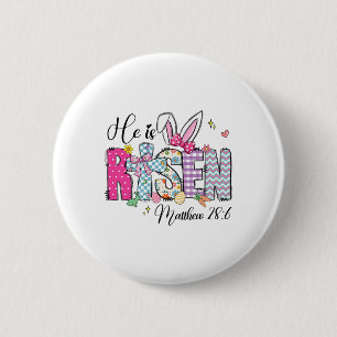 Badge Rond 5 Cm Il Est Ressuscité Jésus Chrétien Joyeux Enfant De 