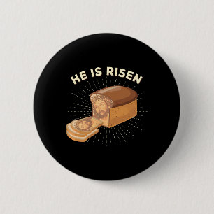 Badge Rond 5 Cm Il Est Ressuscité Jésus Christ Pun Pâques Christia