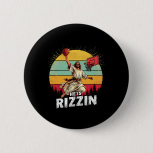 Badge Rond 5 Cm Il est Rizzin Jésus l'Agneau de Dieu Joyeuses Pâqu