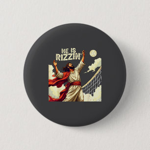 Badge Rond 5 Cm Il est Rizzin Jésus Mème Citation T-shirt Drôle Vo