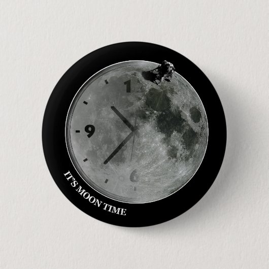 Badge Rond 5 Cm Il est temps de lune (Devant)
