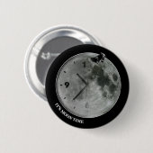 Badge Rond 5 Cm Il est temps de lune (Devant & derrière)