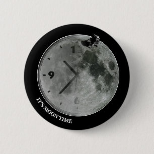 Badge Rond 5 Cm Il est temps de lune