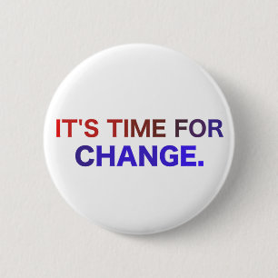 Badge Rond 5 Cm Il est temps pour le bouton de changement