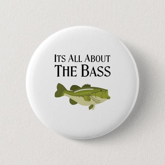 Badge Rond 5 Cm Il s’agit de BASS ! Pêcheur amusant (Devant)