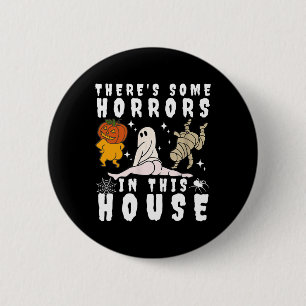 Badge Rond 5 Cm Il y a des horreurs dans cette maison Citrouille f