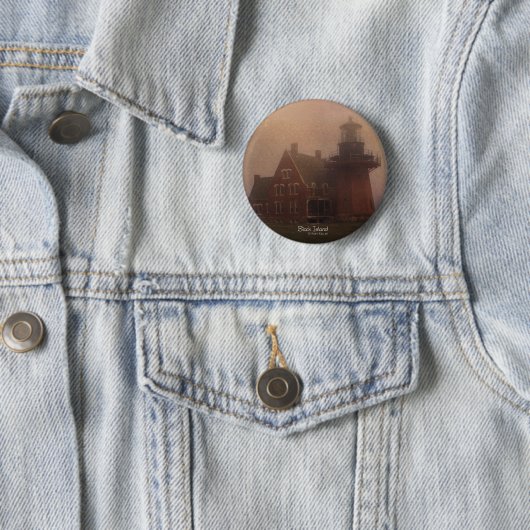 Badge Rond 5 Cm Île Block (En situation)