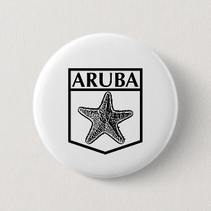 Badge Rond 5 Cm Ile d'Aruba - Standard, Bouton rond De 2¼ Pouces