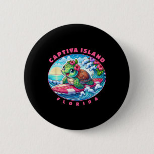 Badge Rond 5 Cm Île de Captiva Floride Fille mignonne faisant du s