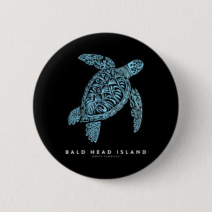 Badge Rond 5 Cm Île de Ld Head Nc Vacances à la plage Tortue de me