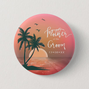 Badge Rond 5 Cm Ile tropicale Mère de la chambre rose ID581