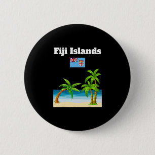 Badge Rond 5 Cm Îles Fidji Amoureux Voyage Souvenir Drapeau Fidjie