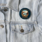 Badge Rond 5 Cm Îles Galapagos Cercle en détresse rétro (En situation)
