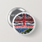 Badge Rond 5 Cm Îles Salomon Île Salomon British UK Tree (Devant & derrière)