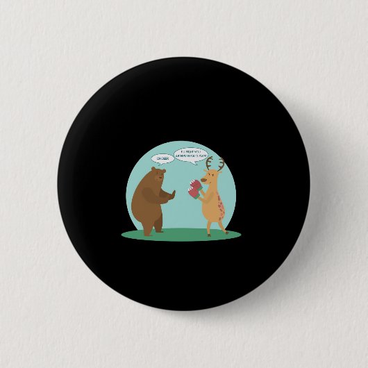 Badge Rond 5 Cm I'll With My Bear Hands Oh Deer Funny Creative Sty (Devant)