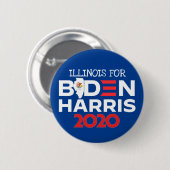 Badge Rond 5 Cm Illinois pour Biden Harris 2020 (Devant & derrière)