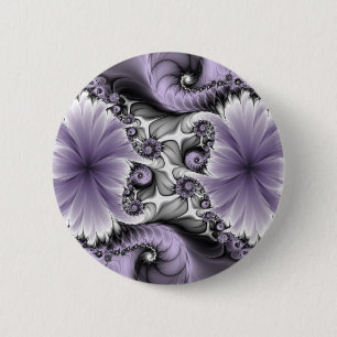 Badge Rond 5 Cm Illusion de lilas Art floral abstrait fractal Fant