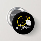 Badge Rond 5 Cm Illustration Abstraite au citron - Art des agrumes (Devant & derrière)