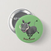Badge Rond 5 Cm Illustration amusante d'un cochon de phacochère af (Devant & derrière)