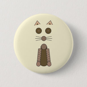 Badge Rond 5 Cm Illustration CAT Tabby