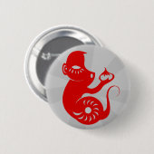 BADGE ROND 5 CM ILLUSTRATION CHINOISE DE SINGE DU ZODIAQUE (Devant & derrière)