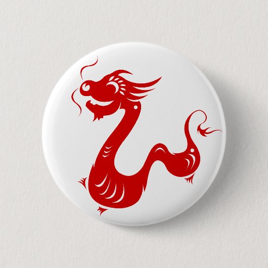 BADGE ROND 5 CM ILLUSTRATION CHINOISE DU DRAGON PAPERCUT DE (Devant)